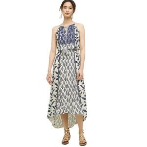 Philosophy Republic boho high low maxi dress halter tie front large NWT